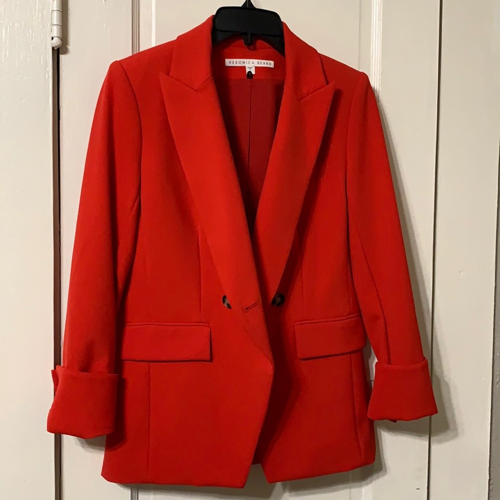 Tomato red Veronica Beard blazer